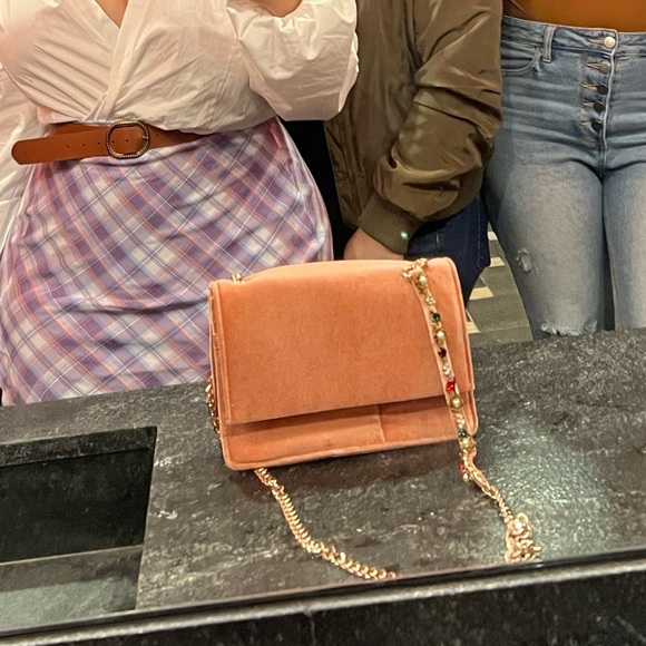 Zara Pink Velvet Purse - Picture 8 of 8